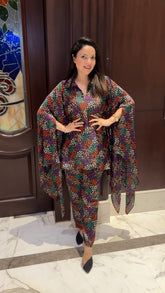 Multi colour kaftan coord set